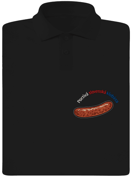 Poctivá buchta a klobása pánska polokošeľa Black