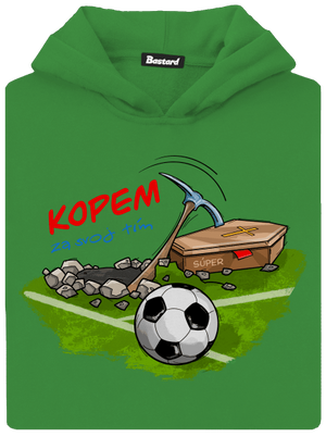 Kopem za svoj tím detská mikina klokanka Kelly Green AWD