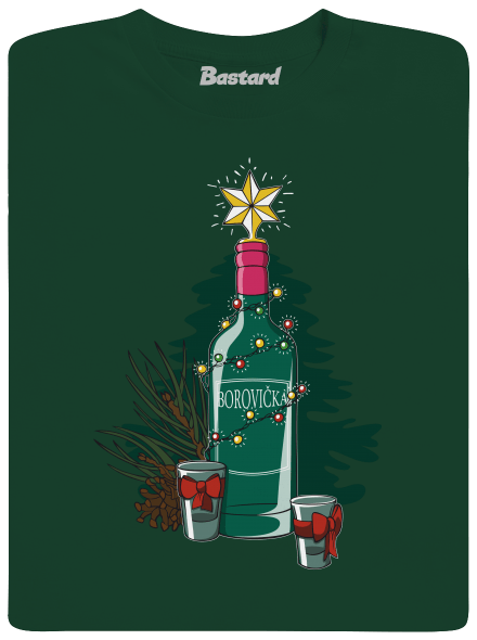 Vianočná borovička pánske dlhý rukáv Bottle Green
