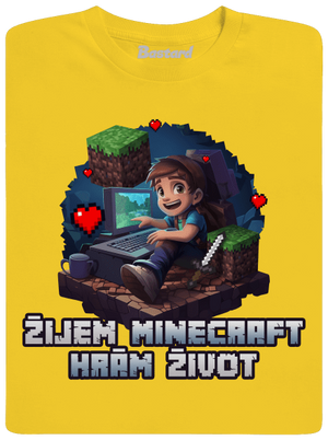 Žijem Minecraft detské tričko Gold