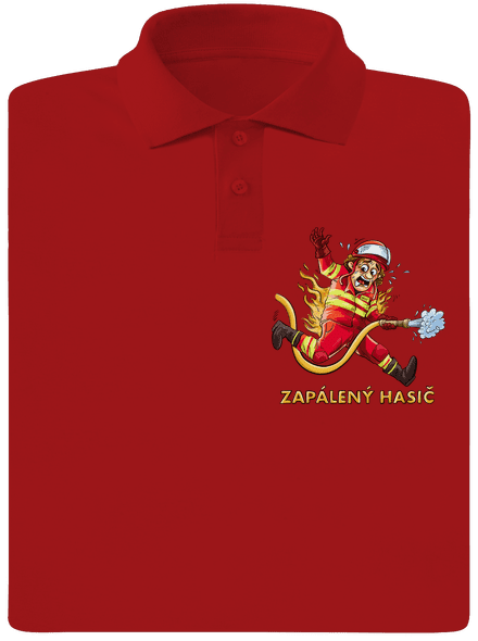 Zapálený hasič a hasička pánska polokošeľa Red Mal