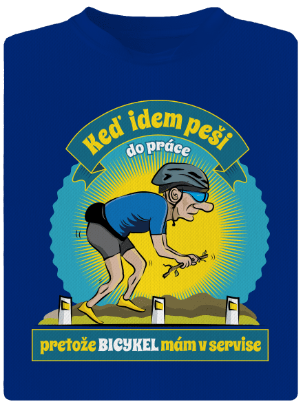 Závislosť na bicykli pánske športové tričko Royal Blue Mal