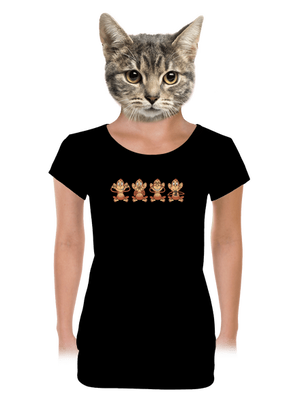 Opička s mobilom dámske tričko s lemom Black