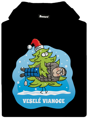 Veselé Vianoce pánska mikina klokanka Black