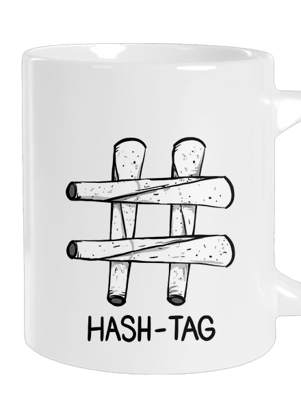 Hash tag veľký hrnček White