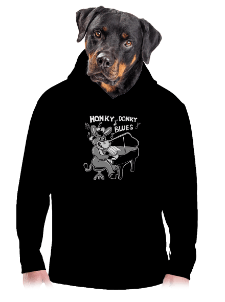 Honky donky blues pánska mikina klokanka Black