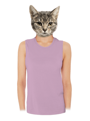 Bez potlače dámske tielko voľné Lilac