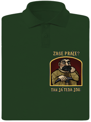 Zase práce? pánska polokošeľa Bottle Green Mal