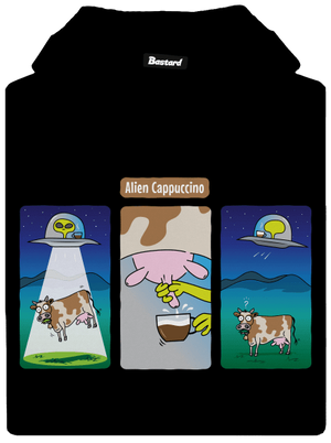 Alien Cappuccino pánska mikina klokanka Black