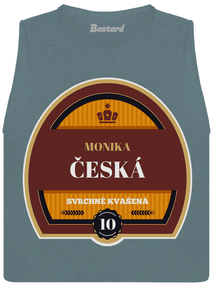Pivná etiketa dámske tielko voľné Heather Deep Teal