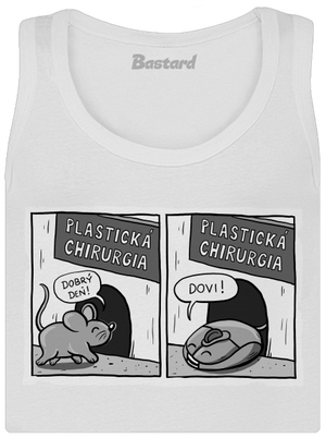 Myš na plastike dámske tielko klasické White