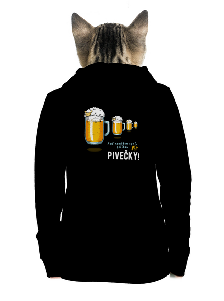 Pivečka dámska mikina na zips Black
