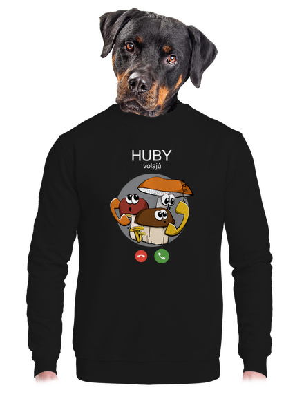 Huby volajú unisex mikina bez kapucne Black