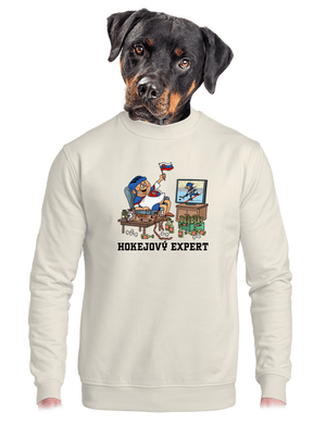 Hokejový expert unisex mikina bez kapucne Off White