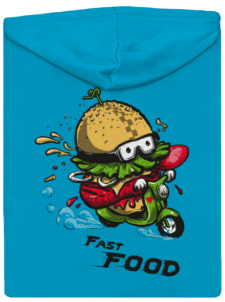 Fast Food dámska mikina na zips Blue Atol