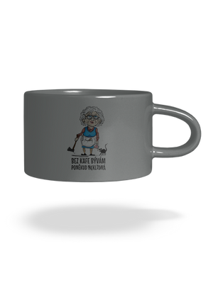 Neklidná bez kafe hrnček makronka Grey Macaron