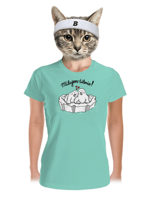 Milujem túlenie dámske športové tričko Mint Mal