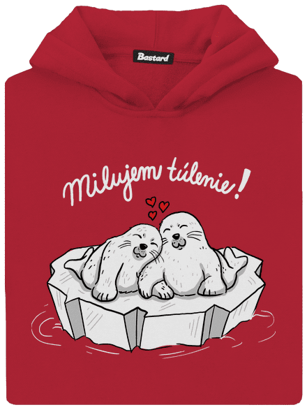 Milujem túlenie detská mikina klokanka Fire Red
