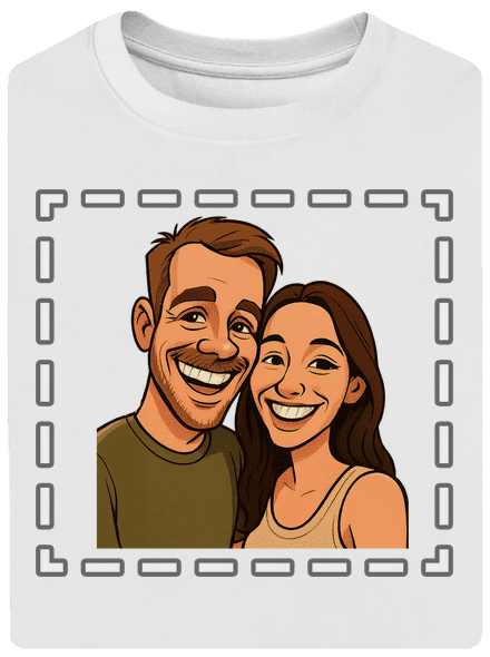 Karikatúra z vlastnej fotky unisex tričko oversized White