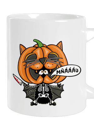 Halloweenská kočička veľký hrnček White