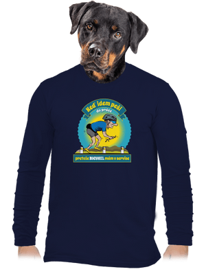 Závislosť na bicykli pánske dlhý rukáv Navy