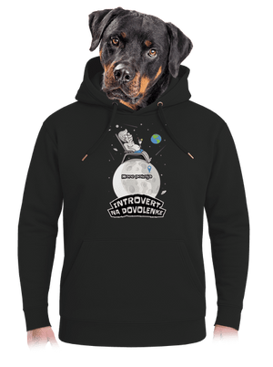 Introvert na dovolenke unisex mikina premium Dark Black