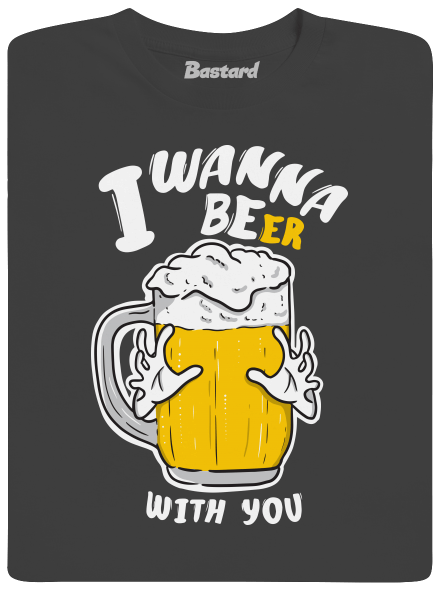 I wanna beer pánske dlhý rukáv Dark Grey