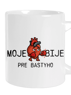 Moje srdce bije veľký hrnček White