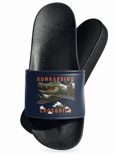 Bombardino Crocodilo – Italian Brainrot šľapky Navy