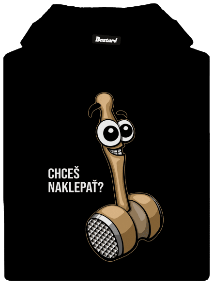 Chceš naklepať? pánska mikina klokanka Black