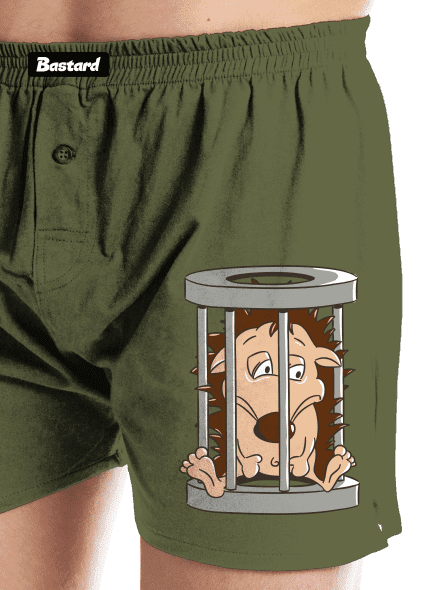 Jažeček v klietke pánske trenky Khaki