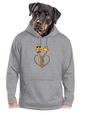 Žirafy vo zväzku pánska mikina klokanka Light Melange