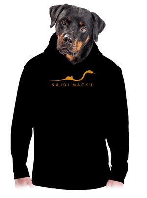 Nájdi mačku pánska mikina klokanka Black