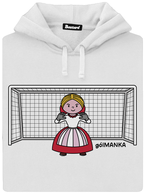 Gólmanka dámska mikina klokanka White