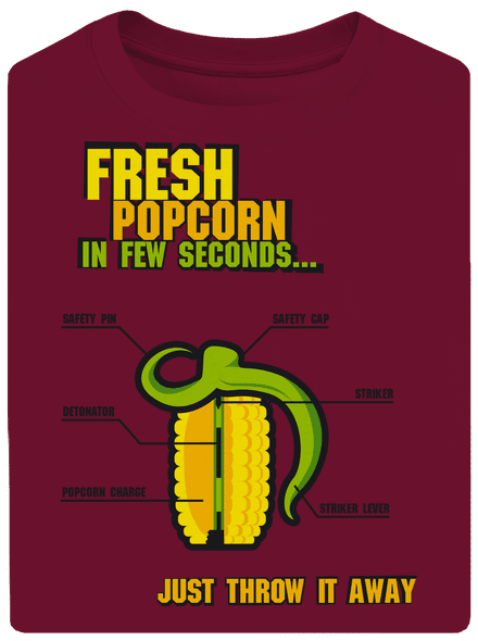 Popcorn grenade unisex tričko oversized Garnet