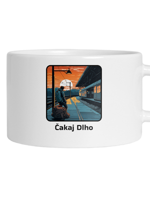 Čakaj dlho hrnček makronka White