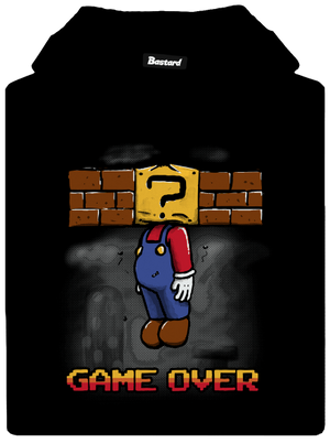 Game Over pánska mikina klokanka Black