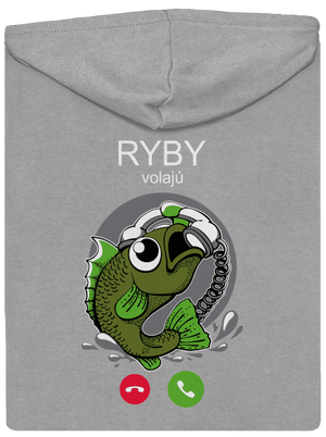 Ryby volají pánska mikina na zips Light Melange
