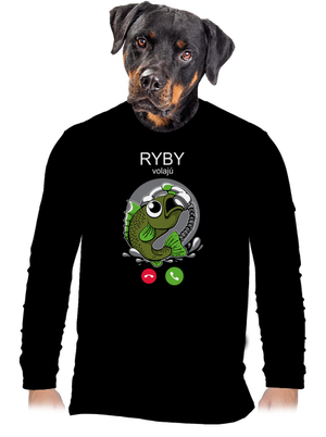 Ryby volají pánske dlhý rukáv Black