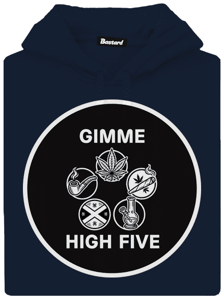 Gimme high five pánska mikina klokanka Navy