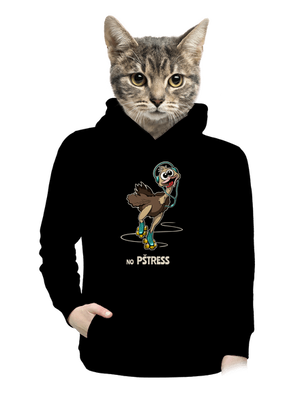 No pštress dámska mikina klokanka Black