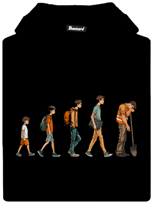 Evolúcia študenta detská mikina klokanka Black