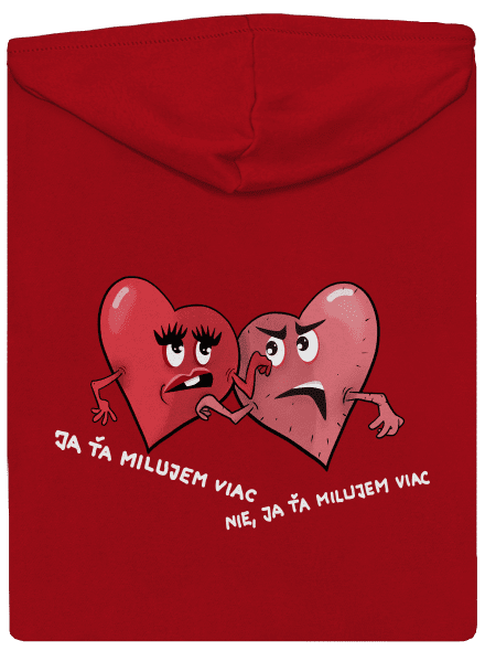 Srdiečka pánska mikina na zips Red