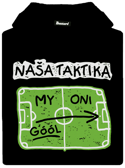 Naša futbalová taktika pánska mikina klokanka Black