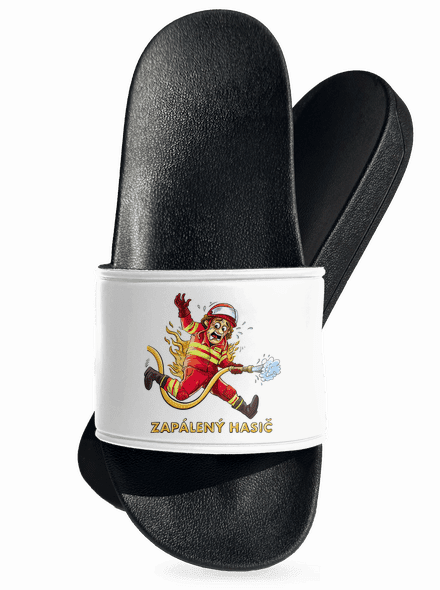 Zapálený hasič a hasička šľapky White