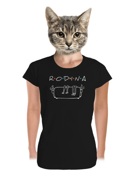 Rodina dámske tričko prémium Black