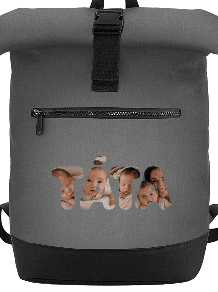 Nápis ocko z vlastných fotiek batoh Grey Marl