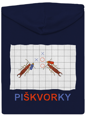 Škvorí piškvorky pánska mikina na zips Navy