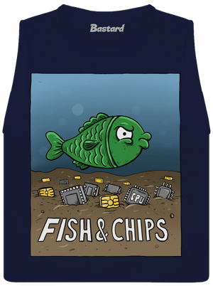 Fish and IT chips dámske tielko voľné Navy