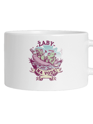 Žaby na vode hrnček makronka White